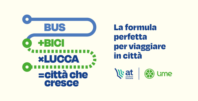 bici e bus a Lucca